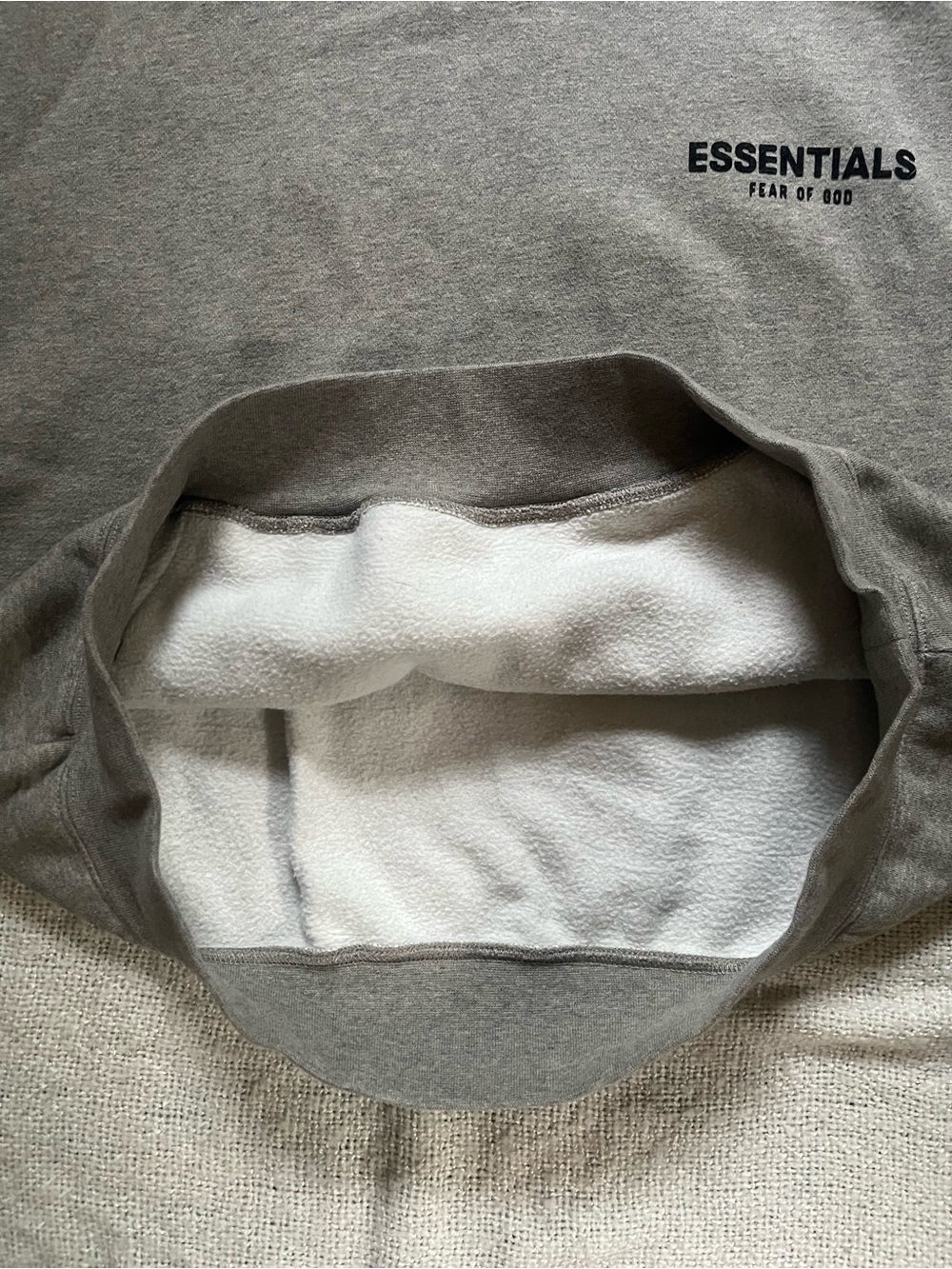 Fear of God ESSENTIALS Oversized Hoodie - Gray with Black Logo, Size Small - Picture 7 of 8